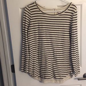 Double lined cream & black striped sweater